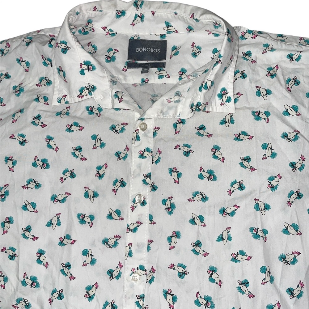 Men’s Short Sleeve Dress Shirt Bonobos Slim Fit XL